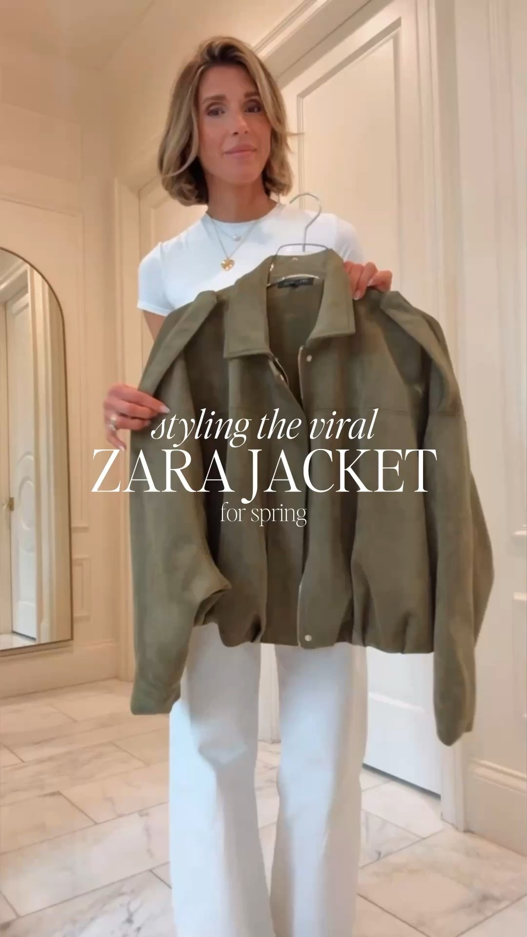 This jacket is back in stock! I'm wearing size small fits tts