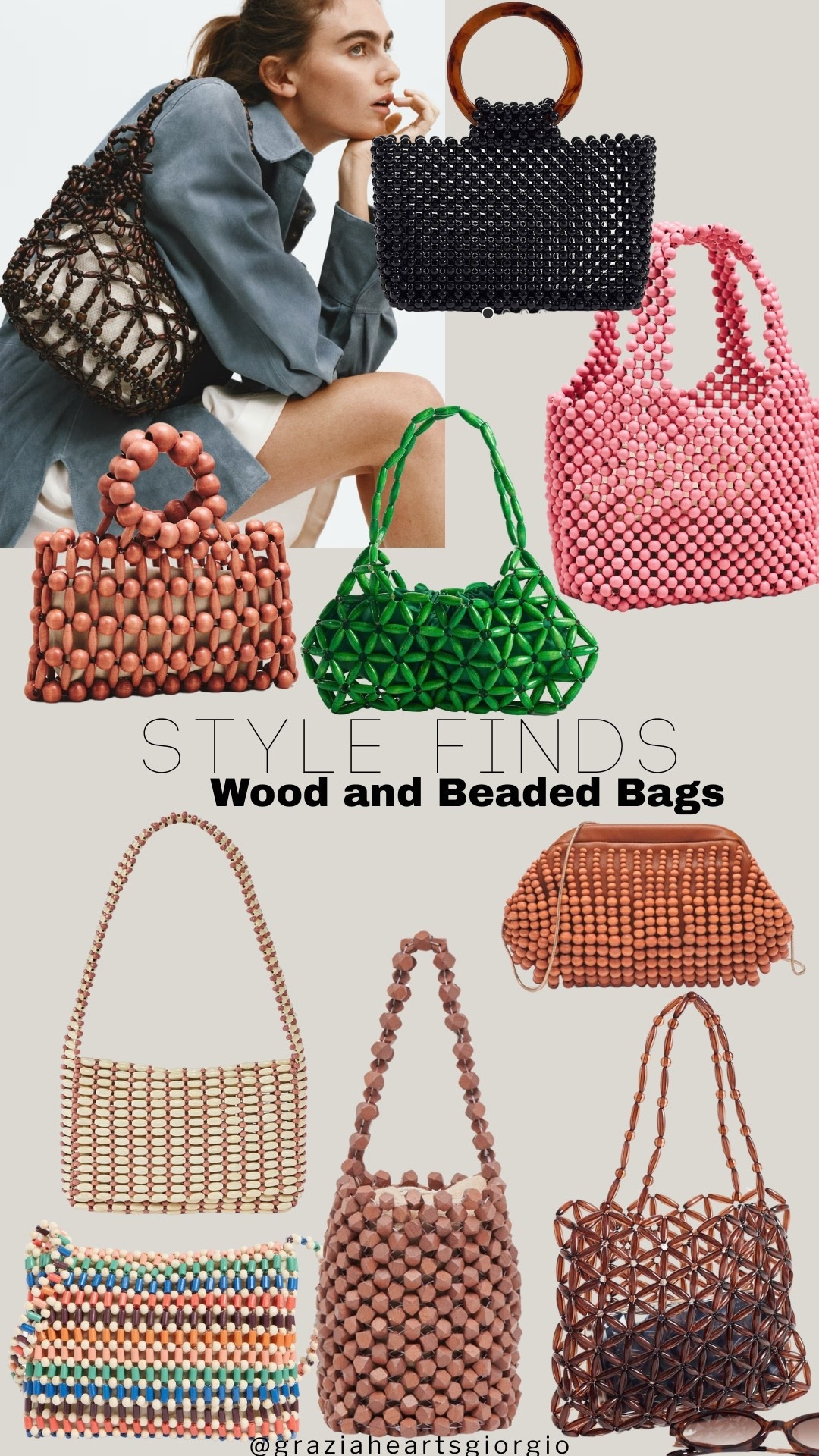 Wood and Beaded Bags Round Up 
.
.
#beadedbags