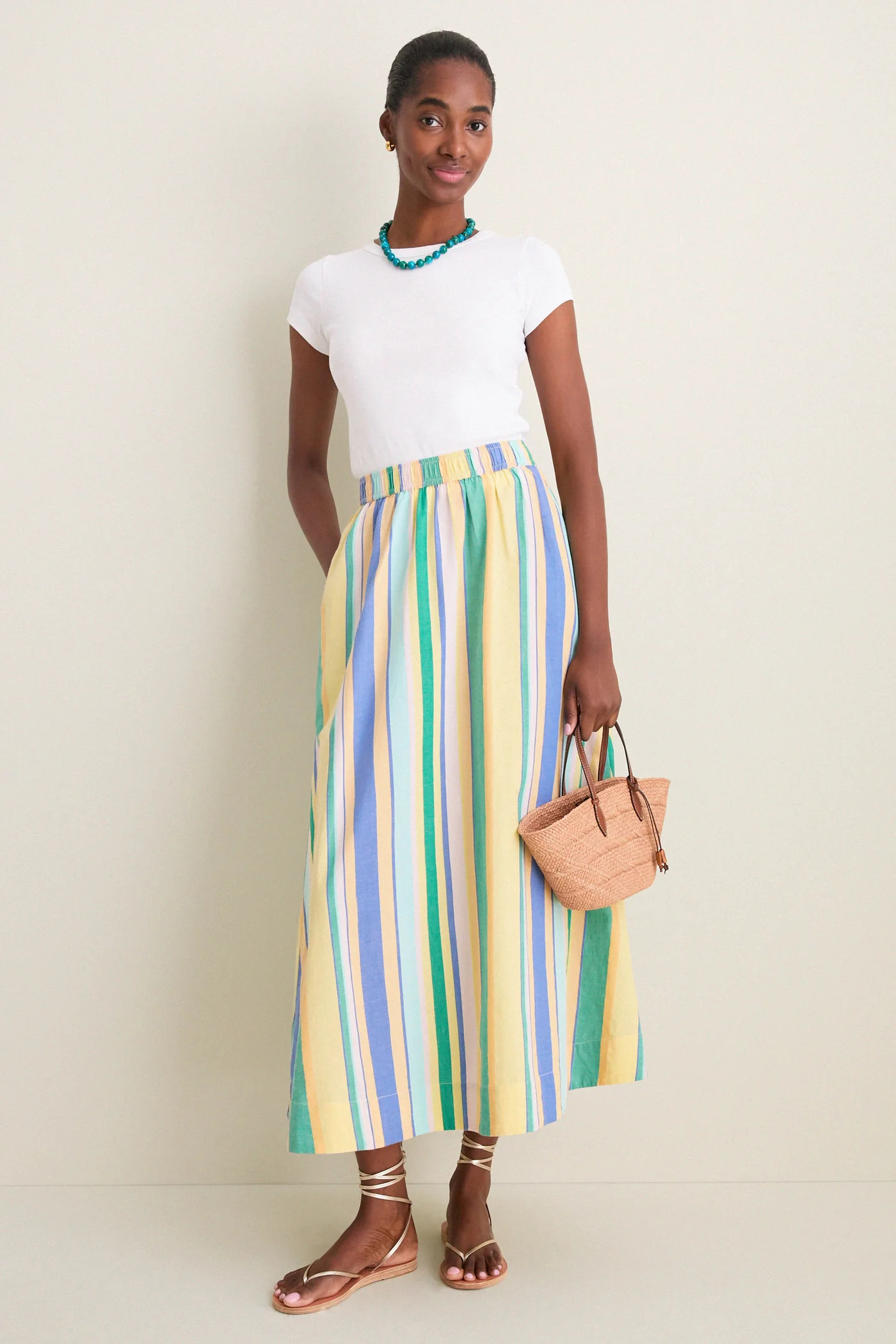 Bianca Yarn Dye Stripe Porto Maxi Skirt | Tuckernuck (US)