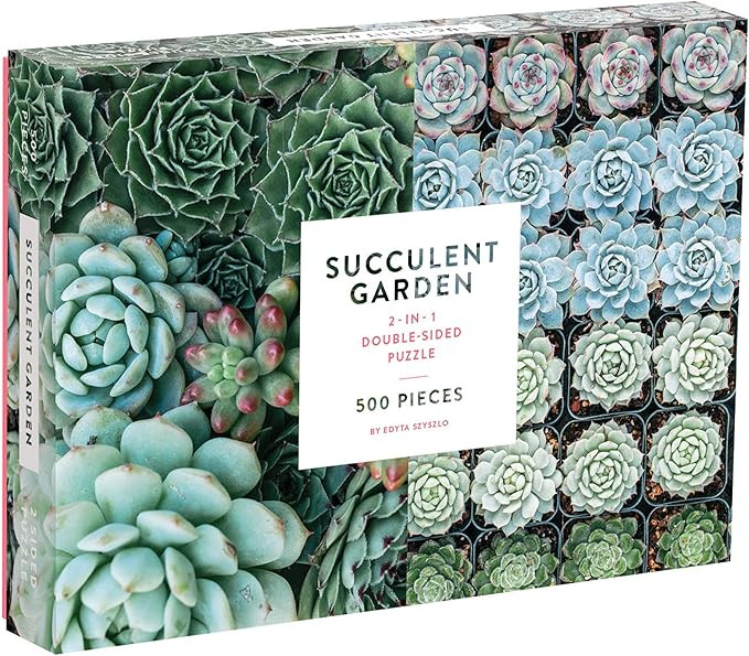 Galison Succulent Garden 500 Piece Double Sided Jigsaw Puzzle for Adults and Families, Fun Family Pu | Amazon (US)