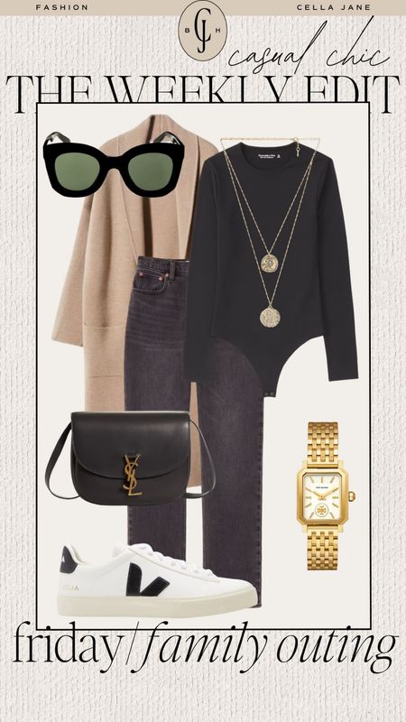 The Cella Jane weekly style edit. Casual chic. Friday family outing. Sweater coat, jeans, bodysuit, sneakers, bag. #styleinspiration #casualstyle

#LTKstyletip