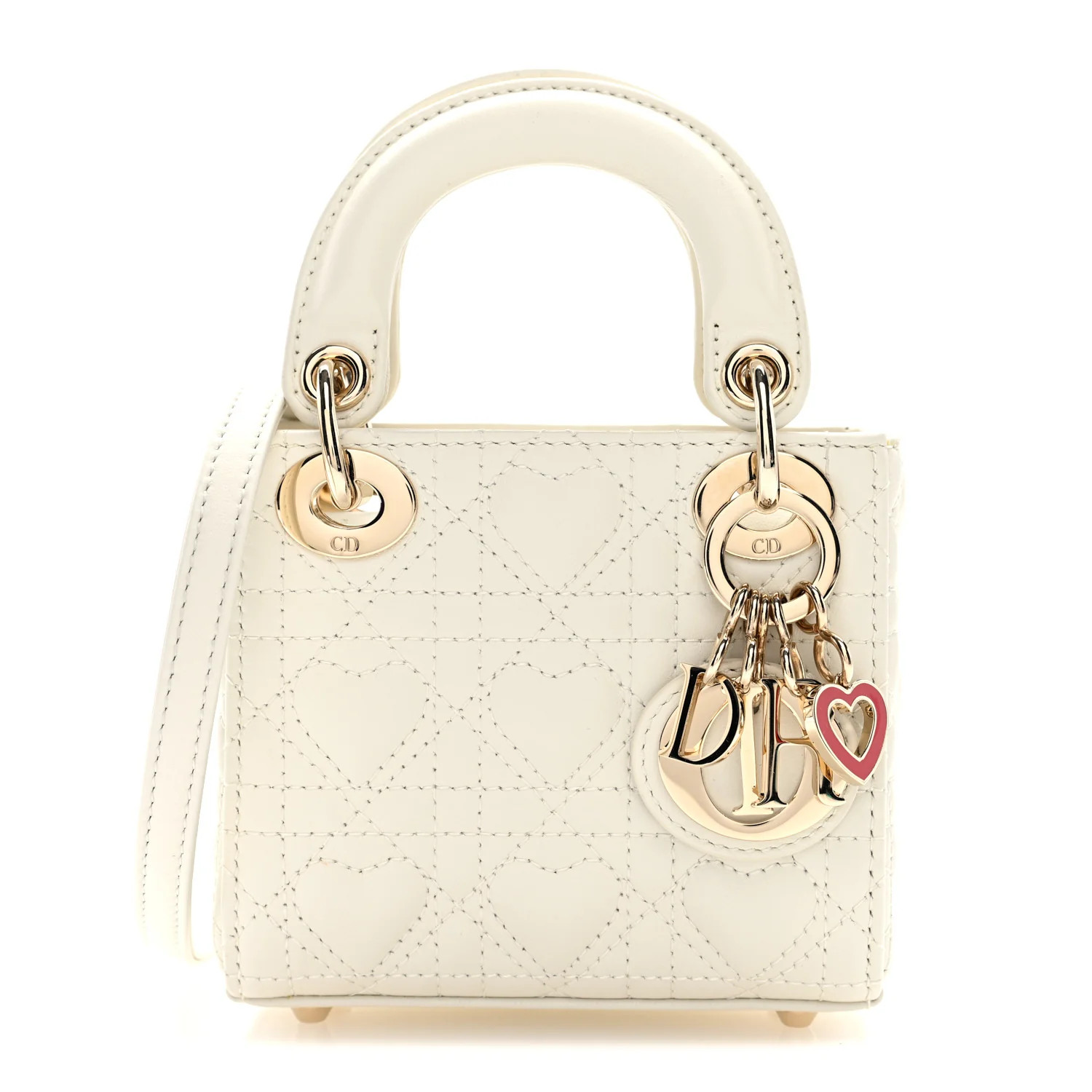 Calfskin Cannage Dioramour Micro Lady Dior Dior White | FASHIONPHILE (US)