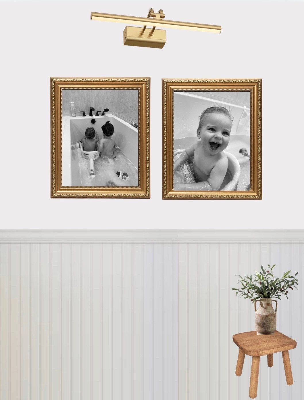 Master bathroom inspiration for one of our blank white walls!! I’ve been loving all the warm wood tones with the gold accents! Obsessed with all the vintage farmhouse style!

#LTKmomlife #LTKselfcare #LTKdayinmylife
