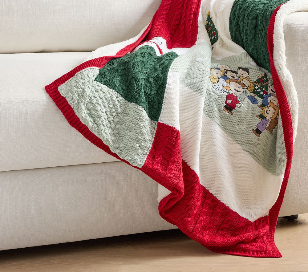 Peanuts® Charlie Brown® Holiday Heirloom Kid Throw Blanket | Pottery Barn Kids