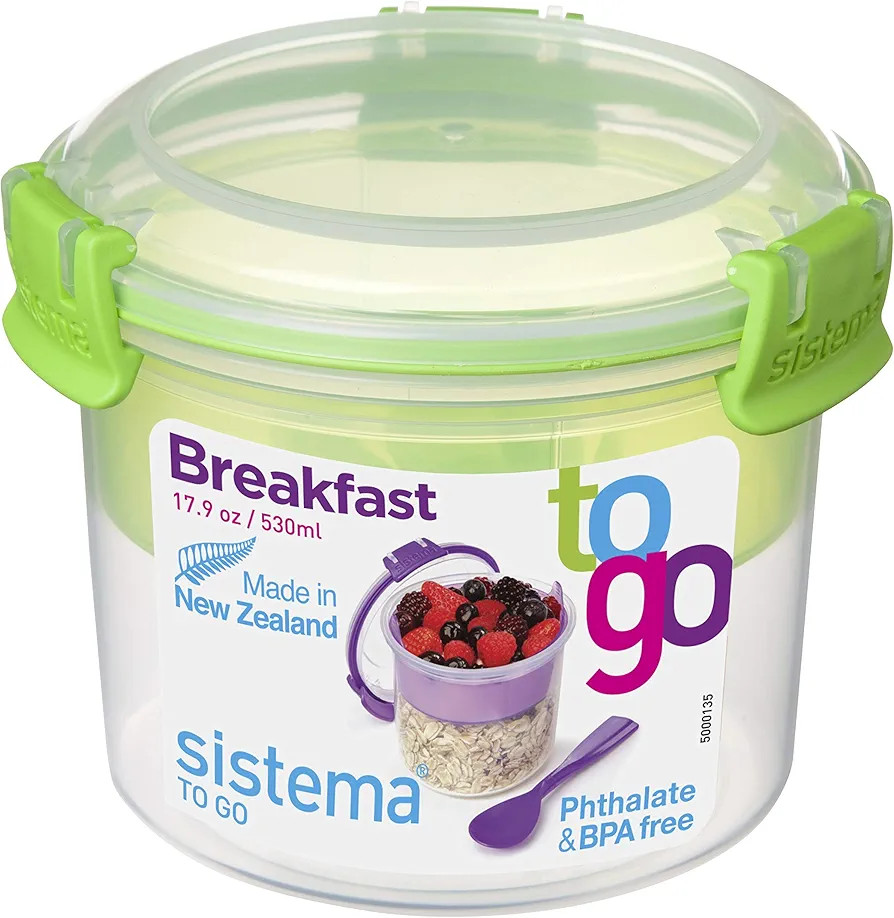 Sistema To Go Collection Breakfast Plastic Bowl Food Storage Container | Amazon (US)