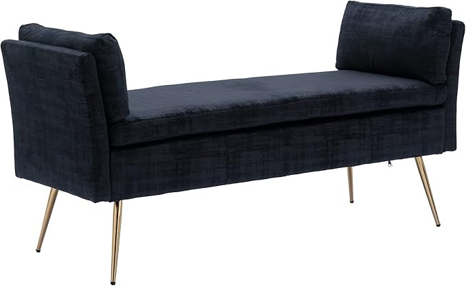 Modern Velvet Bench Ottoman, End of Bed Bench Footrest Tufted Bench with Gold Metal Legs, Dining ... | Amazon (US)