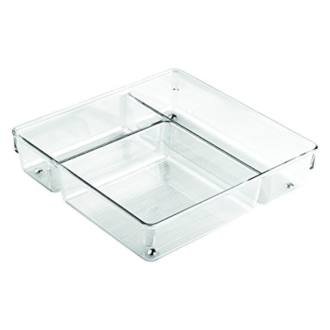 InterDesign Linus Kitchen Drawer Organizer for Silverware, Spatulas, Gadgets - 9" x 9" x 2", Clear | Amazon (US)