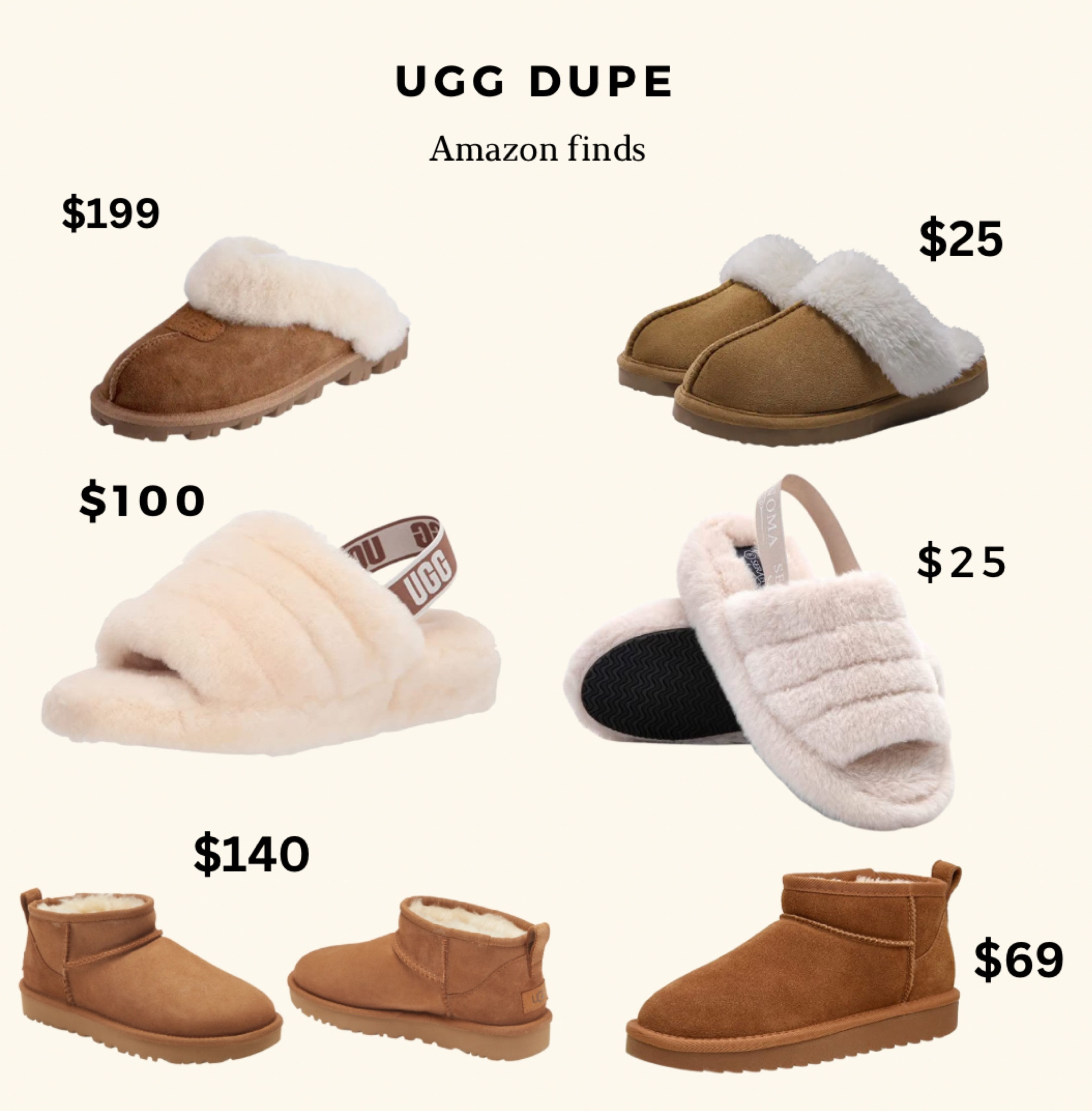 Favorite ugg dupes 

#LTKunder100 #LTKstyletip #LTKFind