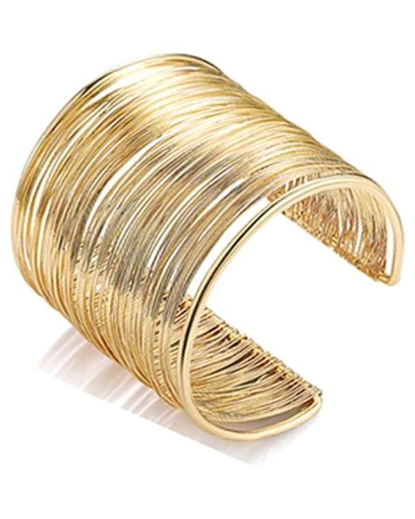 1-7 Pcs Cuff Bangle Bracelet for Women Open Wide Wire Bracelets Gold Wrist Cuff Wrap Bracelet | Amazon (US)