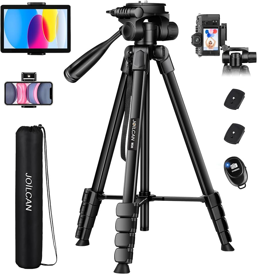 JOILCAN Camera Tripod, 68" Tablet Tripod Stand for Phone Cameras, Travel Tripod Compatible with i... | Amazon (US)