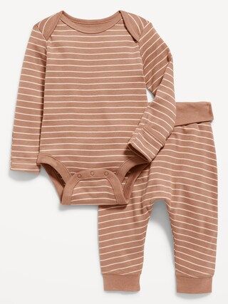 Unisex Striped Organic-Cotton Bodysuit &amp; Pants Set for Baby | Old Navy (US)