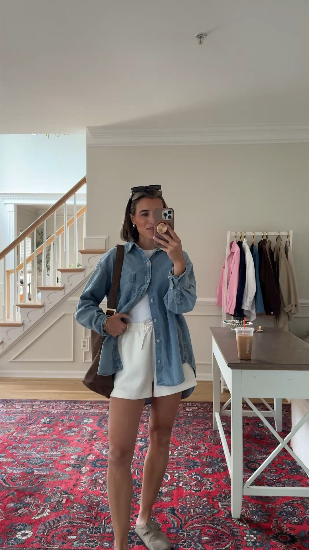 Denim shirt XS 
Shorts size small

#LTKootd #LTKHome