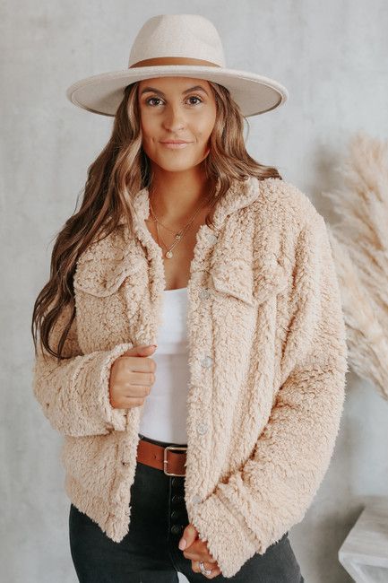 Sweet Promises Taupe Sherpa Trucker Jacket | Magnolia Boutique