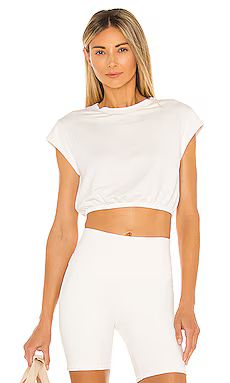 alo Dreamy Crop Short Sleeve Top in Ivory from Revolve.com | Revolve Clothing (Global)