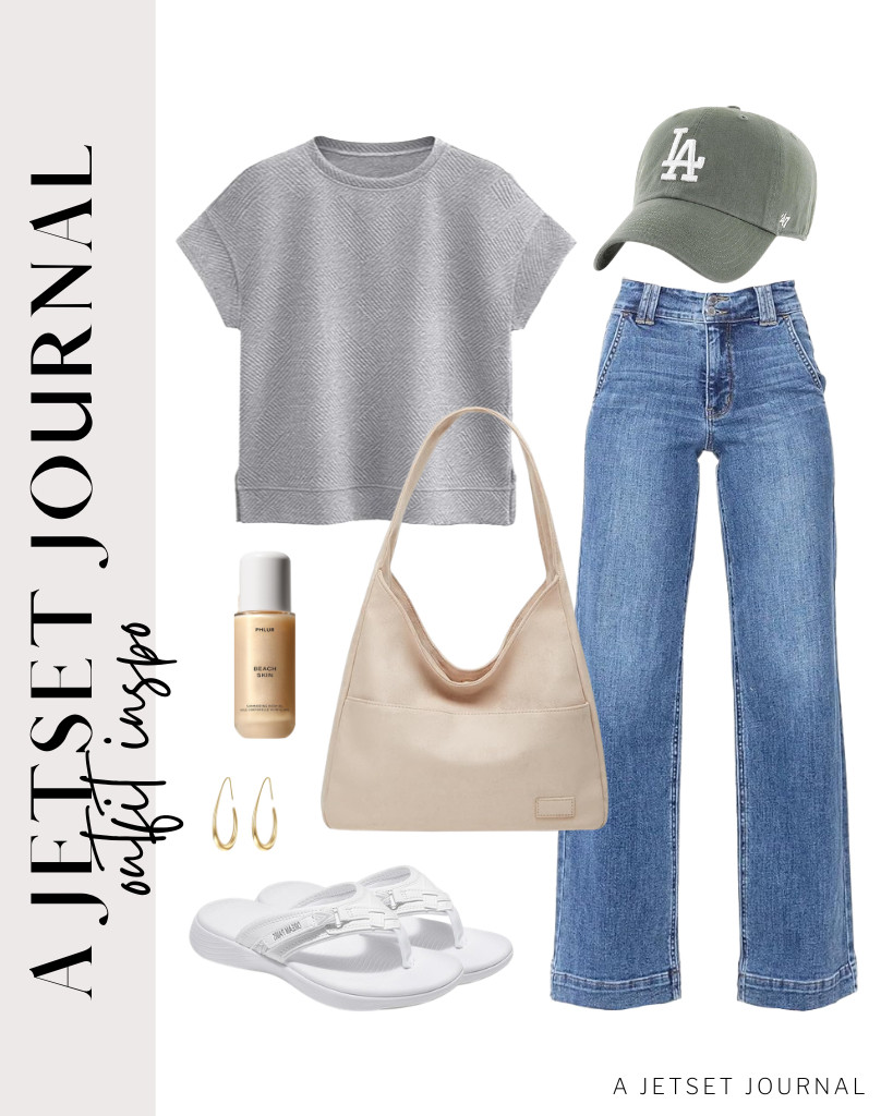 You can pair this EVALESS crewneck top with Astylish wide-leg jeans and comfy flip-flops from DREAM PAIRS. Add personality to this look with this cleanup cap and a chic leather tote bag.

#LTKSeasonal #LTKSaleAlert #LTKTravel
 

 