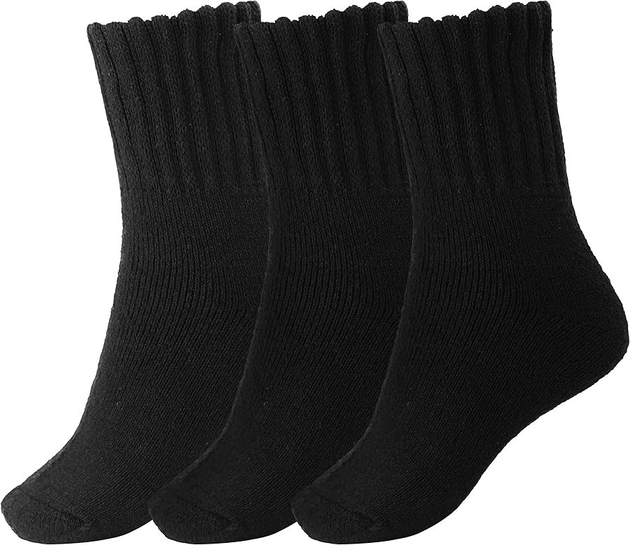 BomKinta Boot Socks for Women Winter Solid Thick Warm Socks Cozy Crew Socks Christmas Gift | Amazon (US)