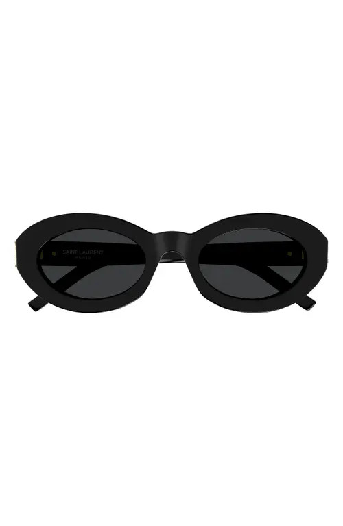 Saint Laurent 52mm Round Sunglasses in Black at Nordstrom | Nordstrom