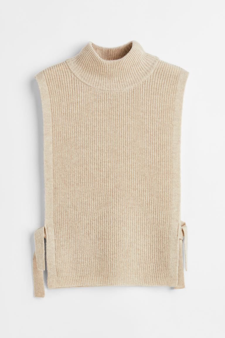 Cashmere-blend turtleneck sweater vest - Beige - Ladies | H&M GB | H&M (UK, MY, IN, SG, PH, TW, HK, KR)