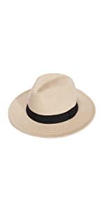 Joywant Womens Straw Fedora Beach Sun Hat, Packable Wide Brim Panama Hat for Women UV UPF50+ Summ... | Amazon (US)