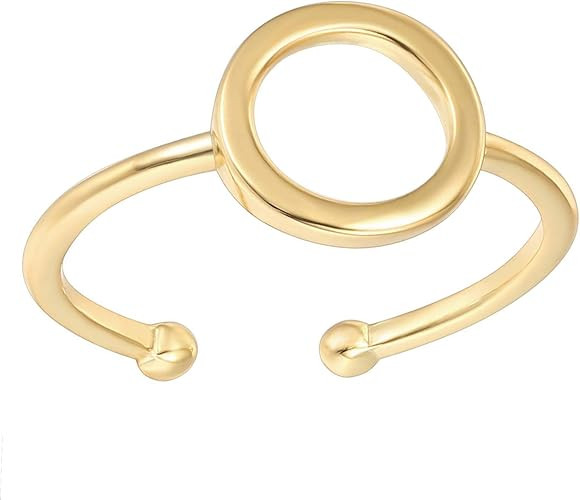 PAVOI 14K Gold Plated Rings for Women | Gold Karma Circle Ring | Stackable Rings | Amazon (US)