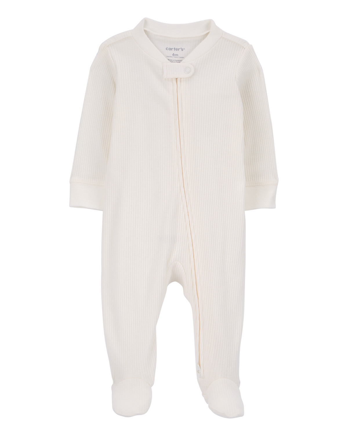 Baby Zip-Up Ribbed Sleep & Play Pajamas - Ivory - Carter's | Carter's | Carter's Inc