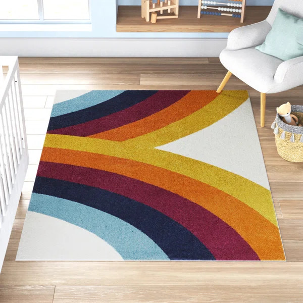 Aleksandra Multicolor Kids Rainbow Rug | Wayfair North America