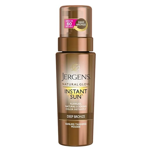 Jergens Natural Glow Instant Sun Body Mousse, Deep Bronze Tan, 6 Ounce Sunless Self-tanner, for a... | Amazon (US)