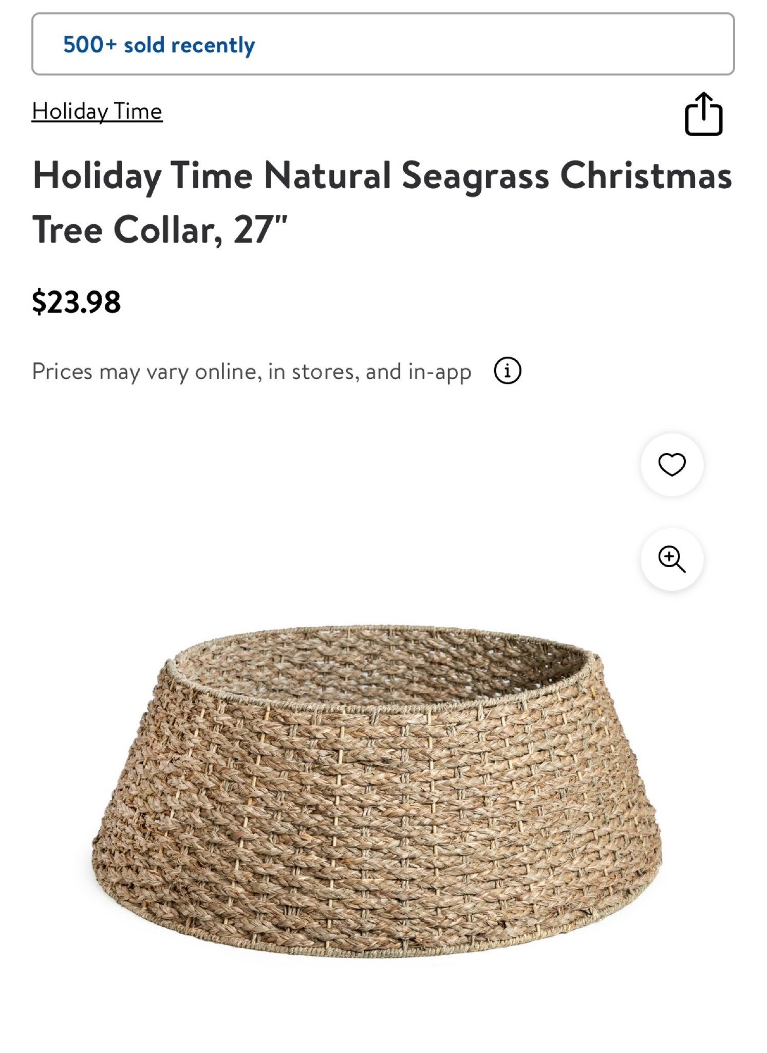 Woven seagrass Christmas tree collar from Walmart back in stock and under $25!

#LTKSeasonal #LTKunder50 #LTKhome