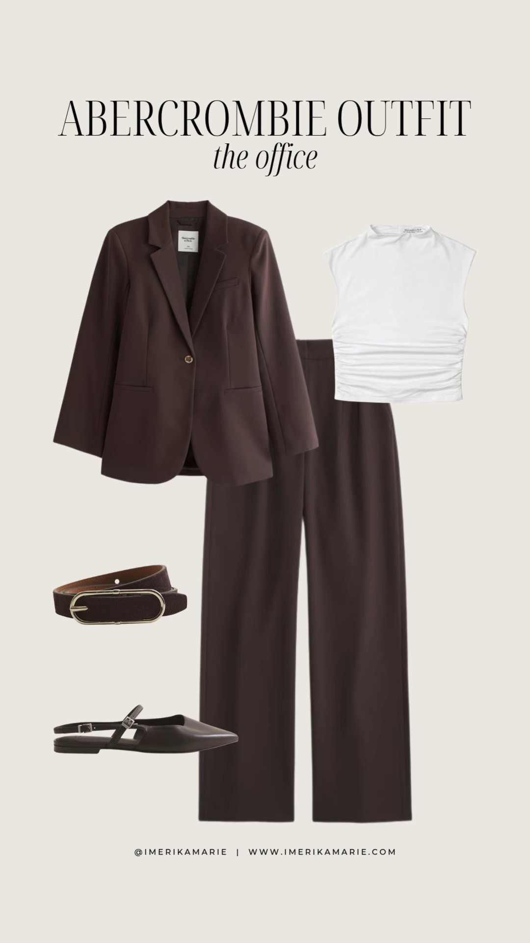 Abercrombie & Fitch Outfit

blazer, work pants, tank top, and flats.

spring outfits 2026. spring outfit. summer outfit. summer outfits 2026. work outfit. office outfit. workwear 

 

#LTKootd #LTKSeasonal #LTKWorkwear
