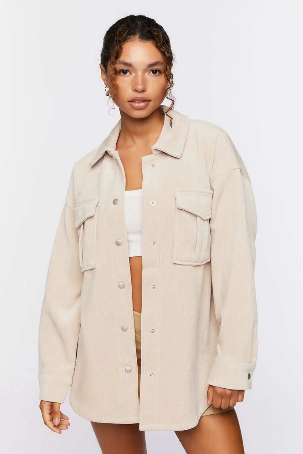 Corduroy Button-Front Shacket | Forever 21 (US)