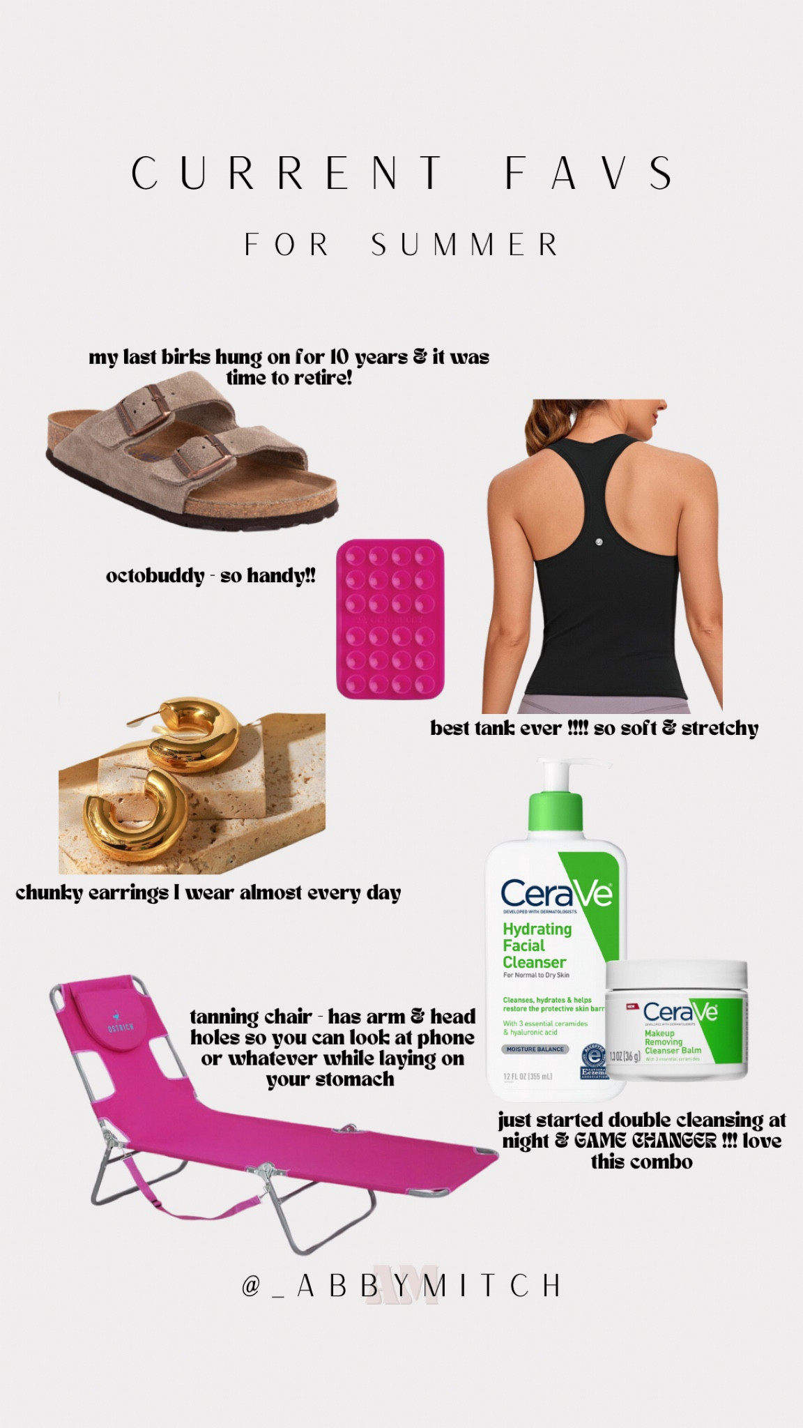 Summer favs. Birkenstocks for summer. Summer essentials. Lulu dupe. Lulu tank. Summer tank. Skincare. Skincare routine. Chunky earrings. Gold jewelry. Gold earrings. Trendy. Current trends. Tanning chair. Patio furniture. Summer sandals  

#LTKActive #LTKSeasonal