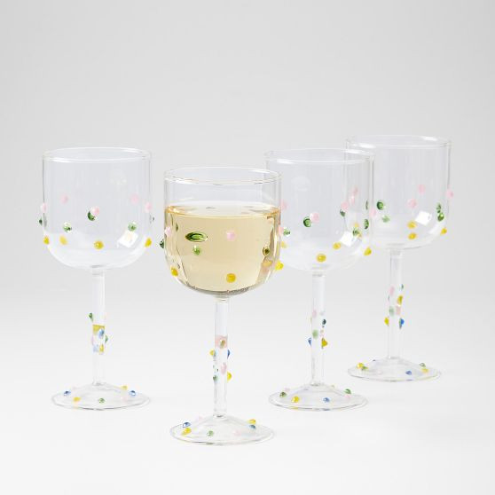 Colorful Confetti Wine Glasses, Set of 4 | Mark and Graham
