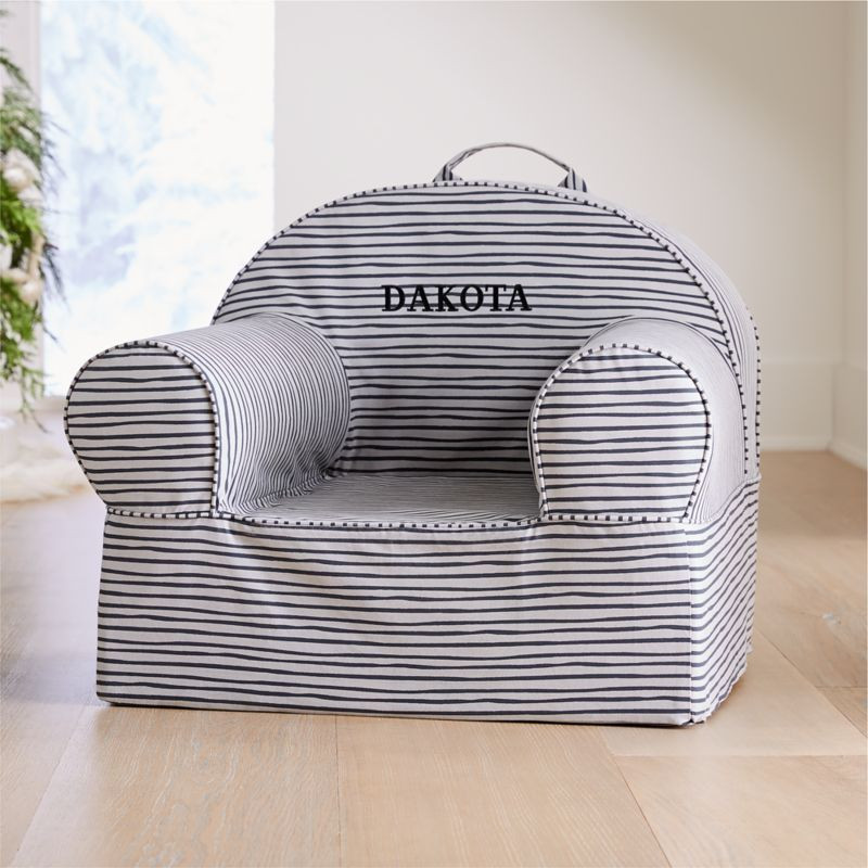 Large Grey Stripe Nod Chair + Reviews | Crate and Barrel | Crate & Barrel
