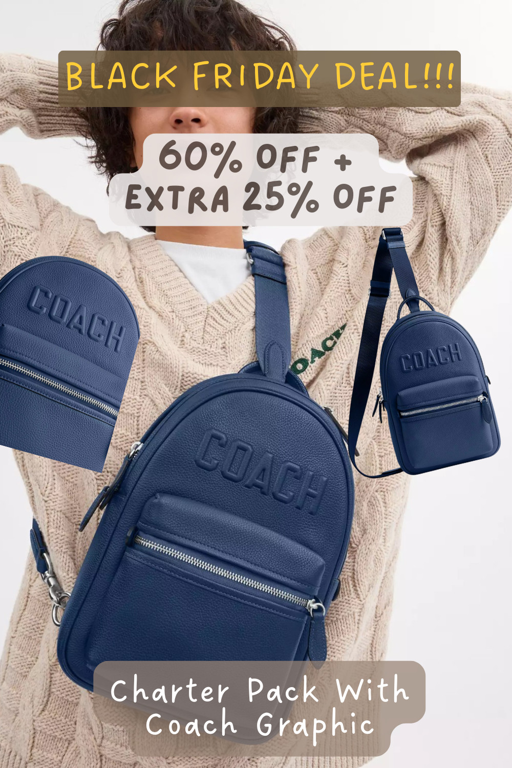 Coach Charter Pack with Coach Graphic — Sporty, Stylish & 60% OFF + Extra 25% OFF

✨ Black Friday Deal:
60% OFF + an extra 25% OFF at checkout
This is one of the strongest markdowns on the Charter series — and these always disappear quickly during major sales events. If you’re shopping for a holiday gift or upgrading your everyday carry, this is the perfect time.

A sleek, graphic-forward essential that works for anyone — and goes with everything. 

 #LTKstyletip #LTKbag #LTKgiftguide