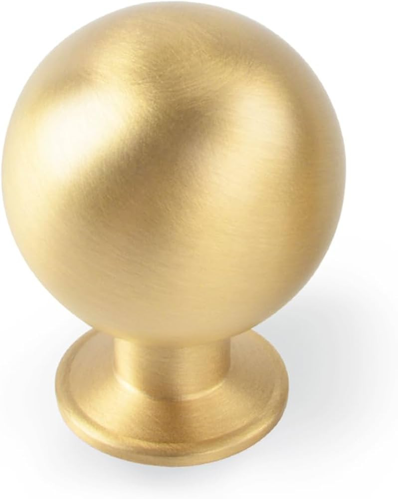 SALISENG- 5 Pack Solid Brass Kitchen Cabinet Knobs, Brushed Gold Knobs for Dresser Drawer Cupboar... | Amazon (US)