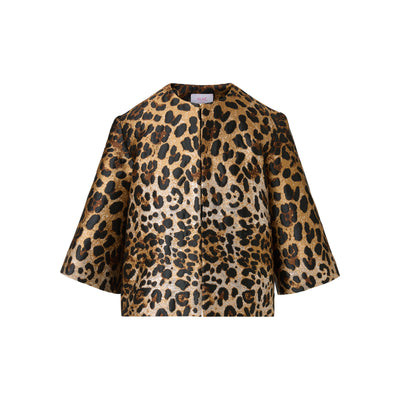 holly jacket in metallic leopard jacquard | MAE New York