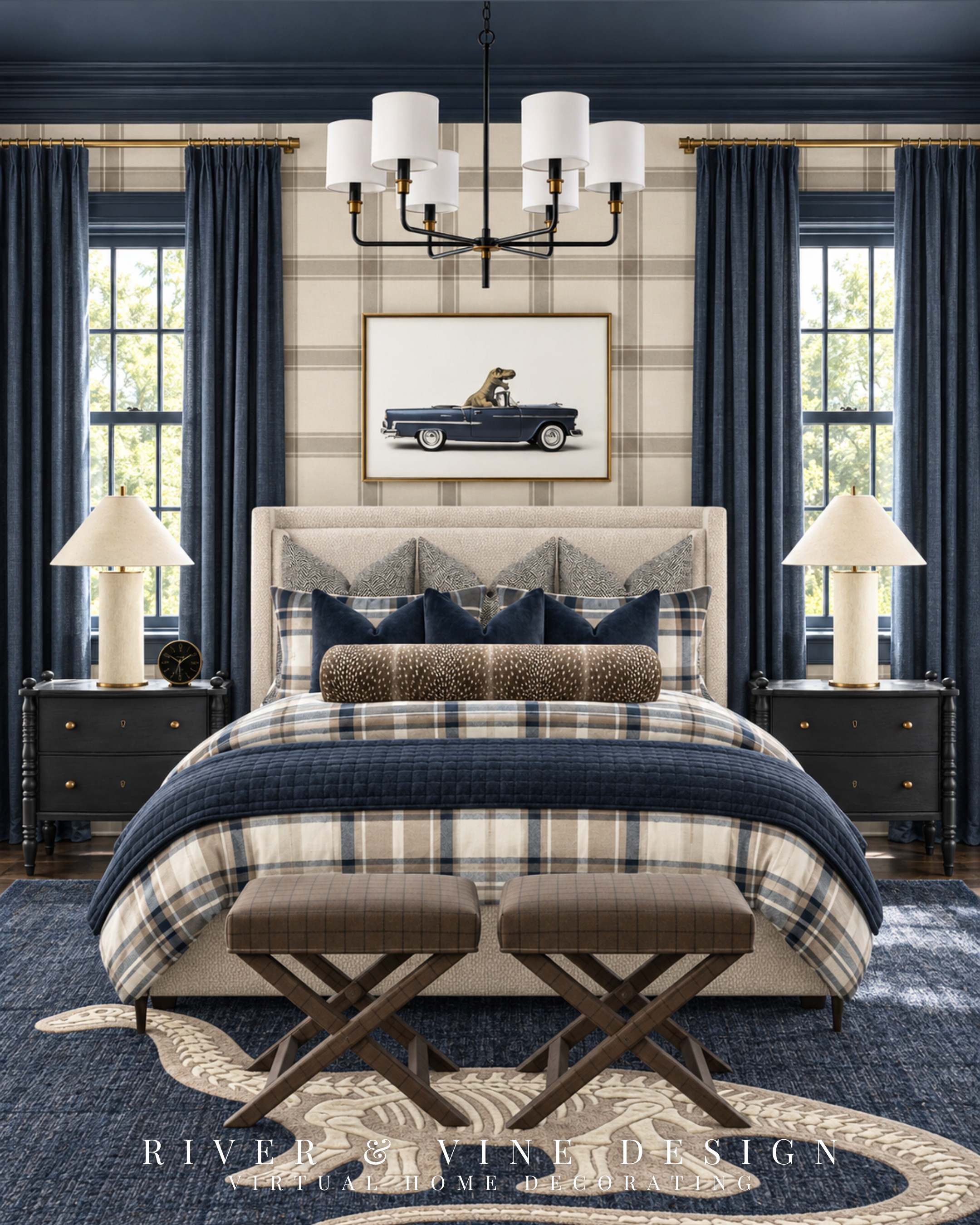 How do you decorate around your child’s favorite thing when their favorite thing keeps changing?

For a dinosaur-themed kids’ bedroom that can grow with them, build the foundation around colors and patterns you’ll want to keep: navy, warm neutrals, and classic plaid.

Let the dinosaur personality come through in the artwork and skeleton rug. Those pieces are easier to switch as interests change. Here, the navy car in the artwork connects to the bedding and curtains, making the theme feel thoughtfully woven into the room.

Choosing bedding first? Start with the plaid bedding and solid navy quilt below. That combination gives you a color palette to follow when choosing curtains, pillows, and art.

dinosaur bedroom ideas, navy kids bedroom, plaid bedding for kids, dinosaur wall art, dinosaur skeleton rug, classic boys bedroom, layered kids bedding, kids bedroom that grows with them

I may receive a commission from purchases made through my links.

#LTKHome #LTKKids