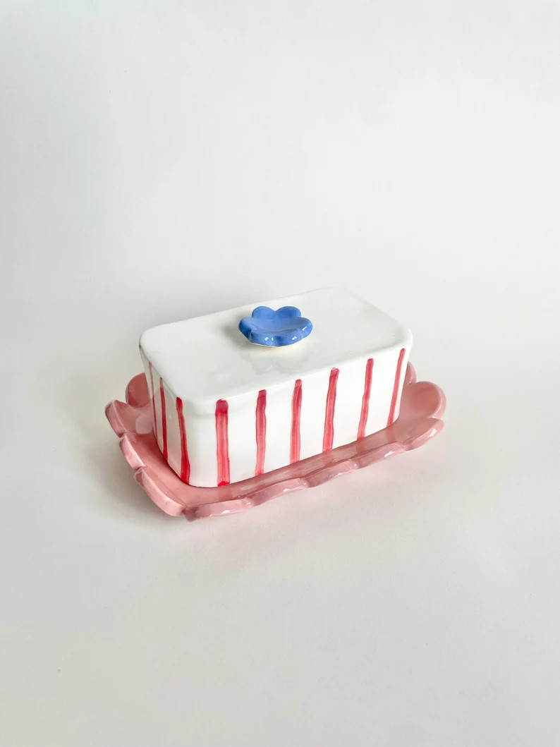 Cafe Francais Butter Dish, Housewarming Gift,handmade in California. Fits a Block of Butter. - Et... | Etsy (US)