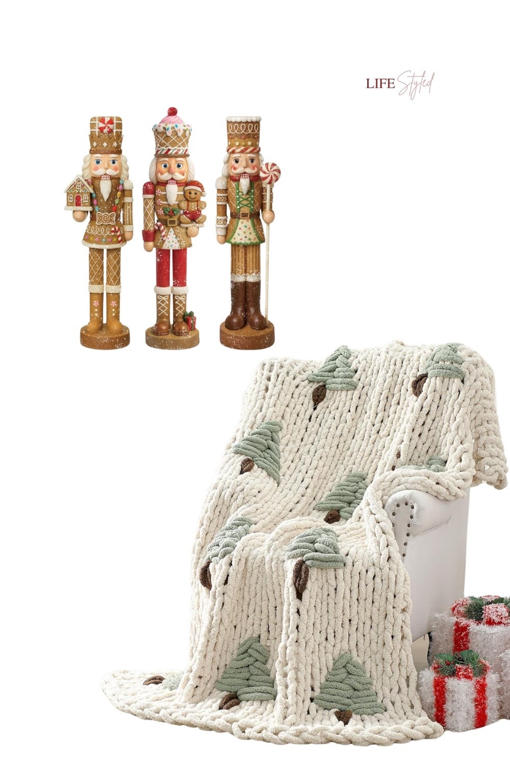 LOW STOCK on this iconic Christmas Tree chunky blanket! 🌲 Grab it now before it sells out! 

Chunky Knit Throw Blanket Large 50" X 60" 100% Handmade Cream Chenille Loop Yarn Fluffy Soft Knitted Throw Big Cozy Thick Cable Knit Crochet Blanket for Couch Sofa Bed(Green, Christmas Tree). 3 Pcs Gingerbread Nutcracker Figures Christmas Resin
Nutcracker Figurines Holding Christmas Cookies, Gingerbread Men and Candy, Soldier Xmas Centerpieces Decor for Winter Table Party Favors.

Black Friday and Cyber Monday timelines need this Christmas gift and stocking stuffer energy ⚡🛒🎁

#LTKGiftGuide #LTKHome #LTKCyberWeek