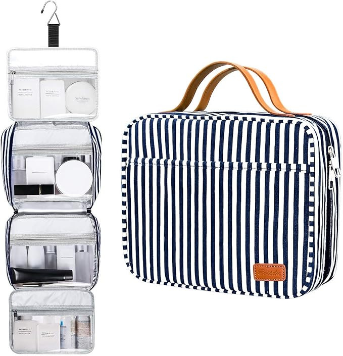 Hanging Travel Toiletry Bag,Large Capacity Cosmetic Travel Toiletry Organizer for Women with 4 Co... | Amazon (US)