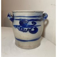 Antique 1800's Handmade Stoneware Salt Glazed Crock Pottery Jug Vase with Handle | Etsy (US)