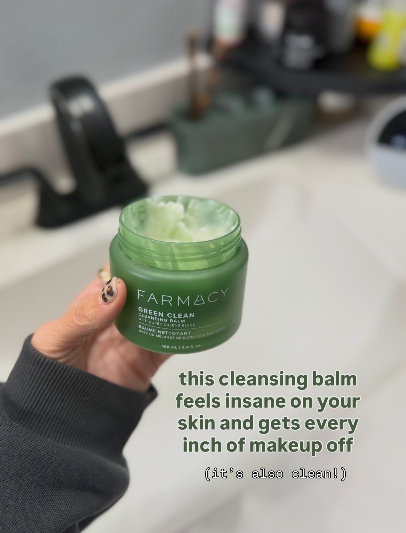 this cleansing balm feels insane on your skin and gets everything off