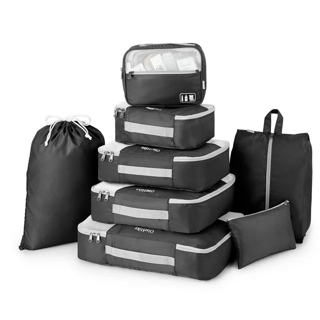 OlarHike 8 Set Packing Cubes, Travel Luggage Organizers,Black | Walmart (US)