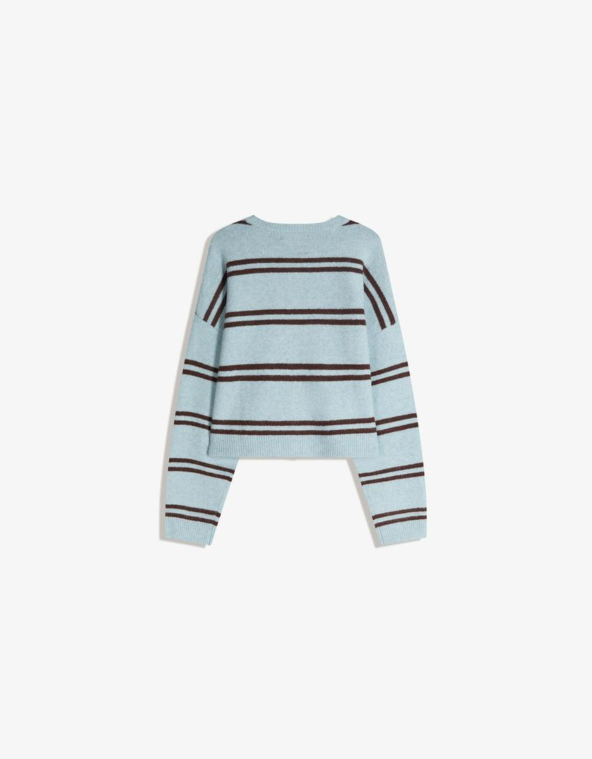 Gestreifter Cardigan mit Knöpfen - Pullover und Strickjacken - Damen | Bershka DE