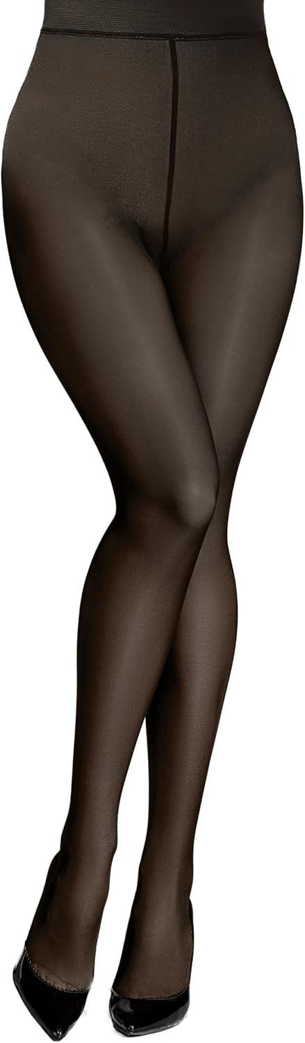 Women Sheer Warm Pantyhose Fake Translucent Fleece Winter Tights | Amazon (US)