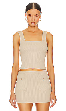 Helsa Halden Square Neck Tank in Oyster from Revolve.com | Revolve Clothing (Global)