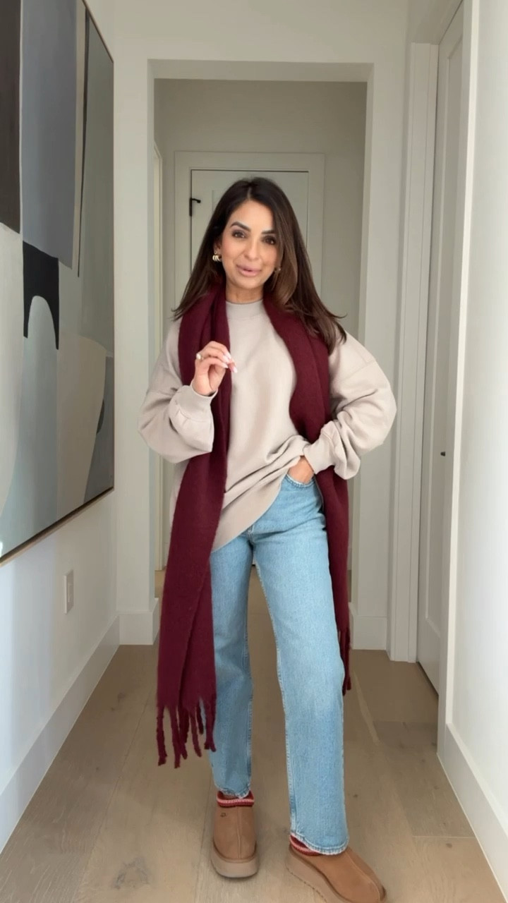 Another fun winter Abercrombie look. These are my FAVORITE Abercrombie jeans - they are perfect for casual wear or dresses up. Get up to 30% off select styles now. Use code AFNASREEN for an extra 20% off! Wearing size medium 25 short in the jeans and XS in the sweatshirt.

#LTKSaleAlert #LTKStyleTip #LTKHoliday