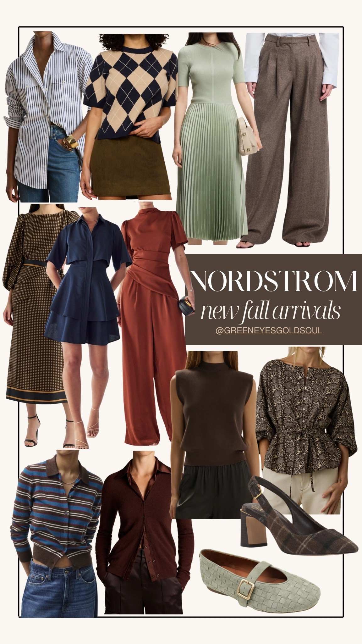 Nordstrom new fall arrivals are GOOD 👏🏼 So many polished pieces for work, date nights, fall events, and everyday outfits. Loving the rich browns, burgundy, navy, soft sage, argyle, and plaid for the season. 🍂

Nordstrom fall fashion, Nordstrom new arrivals, fall fashion 2026, fall outfit ideas, fall wardrobe, fall dresses, fall workwear, business casual outfits, polished casual outfits, fall tops, fall sweaters, fall pants, wide leg trousers, fall shoes, fall flats, Mary Jane flats, plaid heels, argyle sweater, striped button down, midi dress, fall wedding guest dress, transitional fall outfits, burgundy fall outfit, brown fall outfit, neutral fall fashion, classic fall style, preppy fall fashion, women’s fall fashion

#Nordstrom #NordstromFinds #FallFashion #FallOutfits #FallStyle

#LTKSeasonal #LTKWorkwear #LTKootd