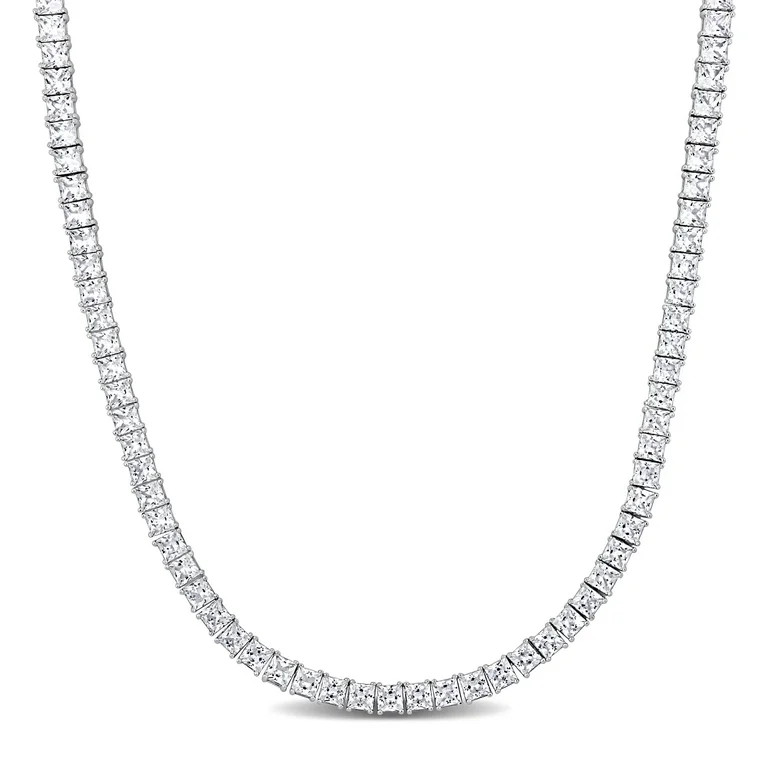 Everly Men's Created Sapphire Sterling Silver Tennis Necklace | Walmart (US)