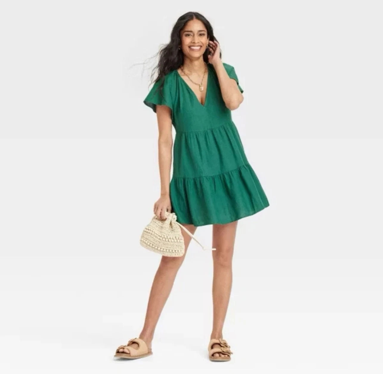 NWT Universal Thread S Green Flutter short sleeve Woven Mini Skater Dress RR97 | eBay | eBay US